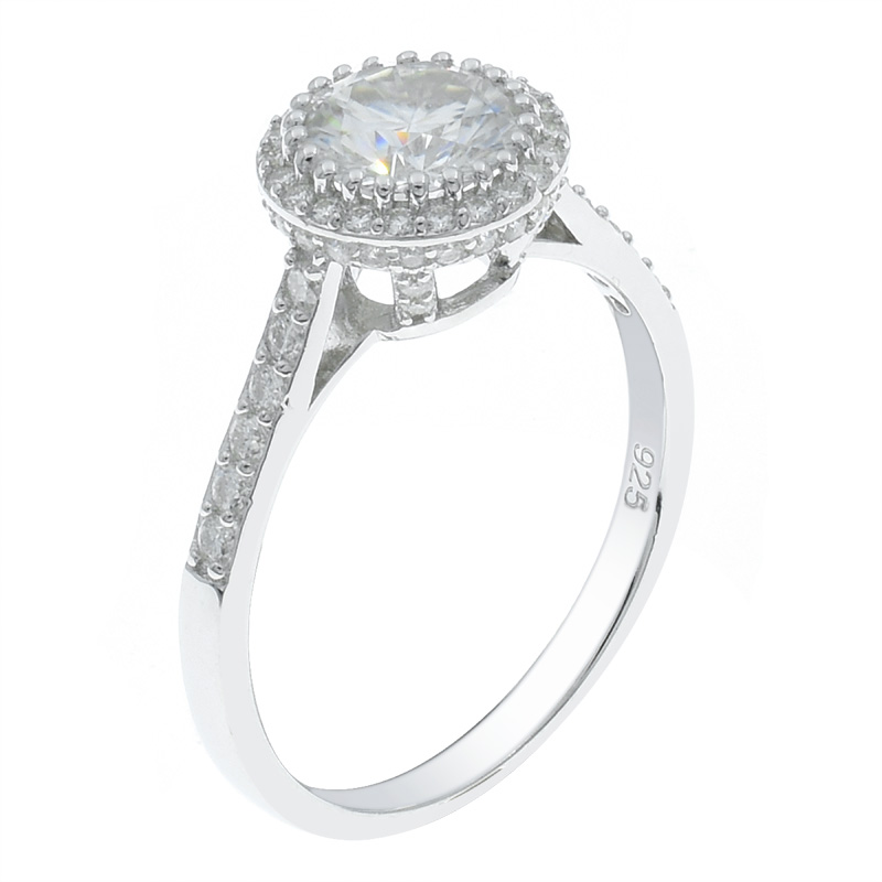 Solitaire Halo Women 925 Ring