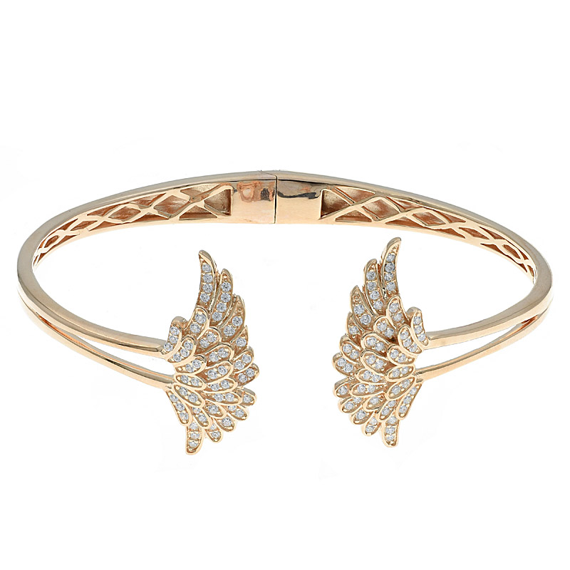 925 Double Wing Open Bangle For Women