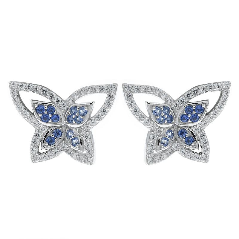 Women Sapphire Corundum Earrings 