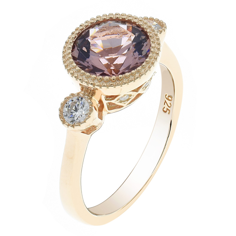 Women Round Shape Morganite Nano Jewelry Ring