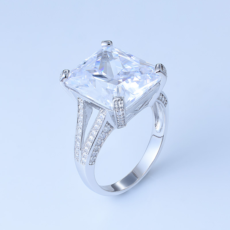 Silver Engagement Bridal Ring