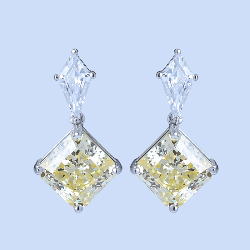 925 Diamond Yellow Jewelry Earrings