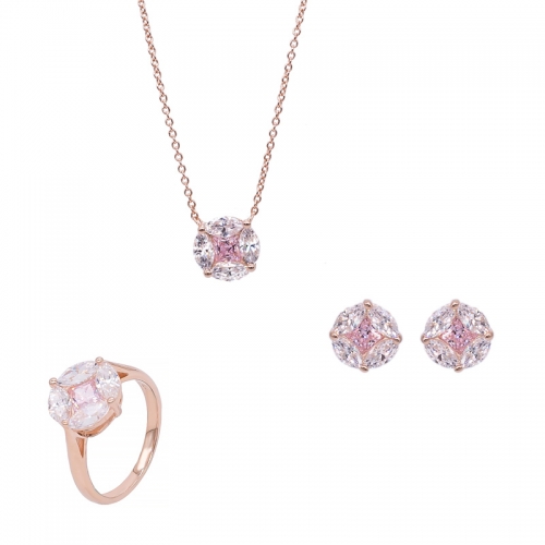 conjunto de jóias de ouro rosa