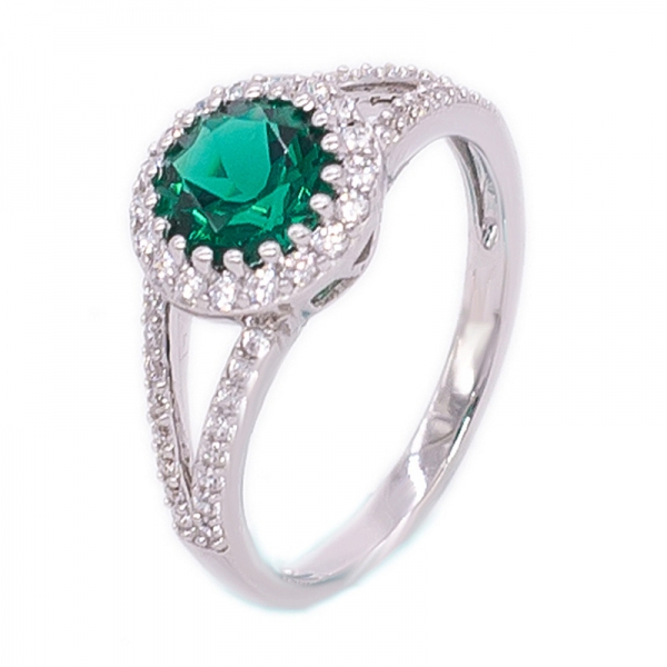 anel nano solitaire prata verde 