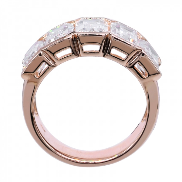 925 anel com forma de baguete esmeralda cortar cz 