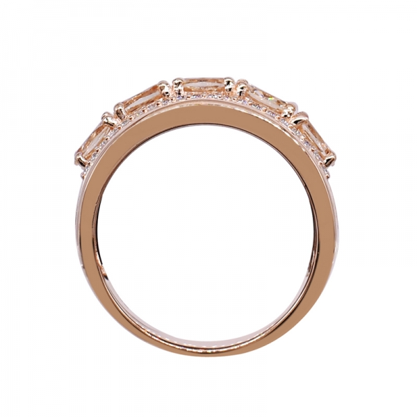 rosa banhado a ouro oval forma morganite anel de pêssego 925 
