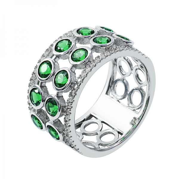 anel de forma redonda oco com nano verde impressionante 