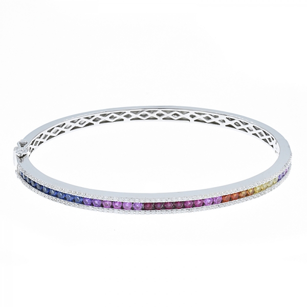 Senhoras do arco-íris 925 pulseira de prata 
