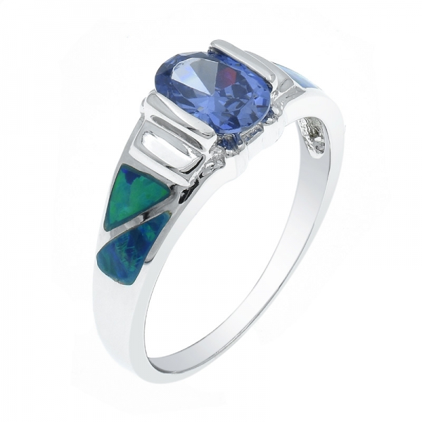 925 clássico anel de prata esterlina opala jóias 