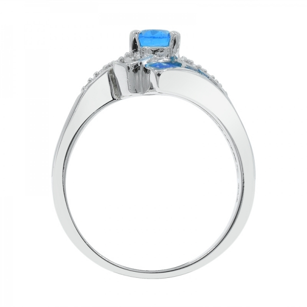 925 anel de opala de senhoras cativantes com pedras azuis de ocen 