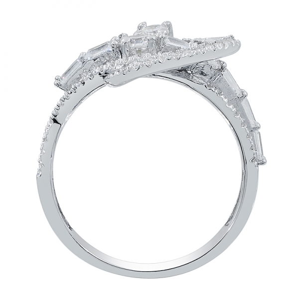 925 anel de prata esterlina com cz branco impressionante 