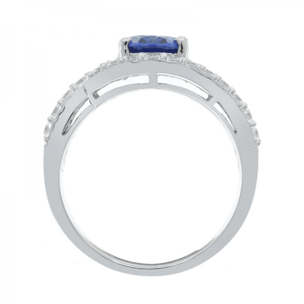 925 crossover moda tanzanite cz anel 