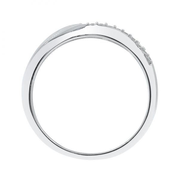 925 senhoras simples anel com pavimentar cz branco 