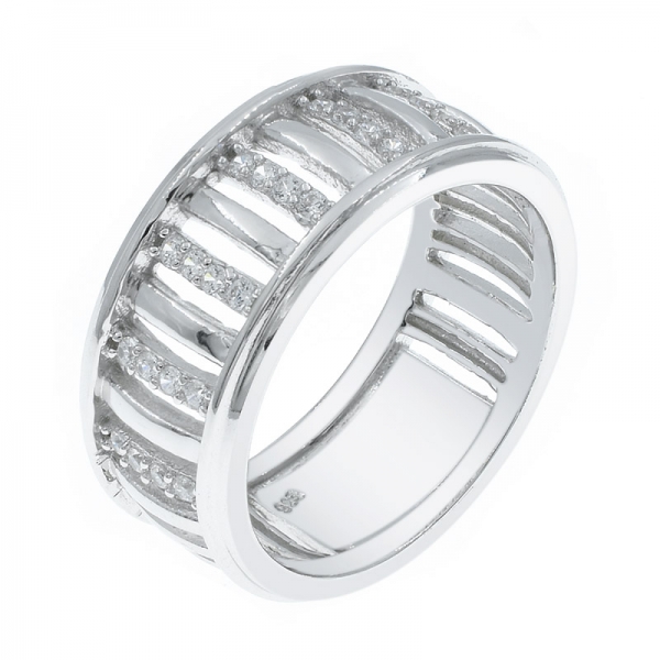 925 anel de prata cz sofisticado para senhoras 
