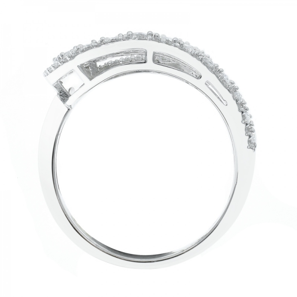 925 torção individual anel de prata cz branco 