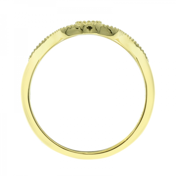 anel de prata banhado a ouro precioso para mulheres 