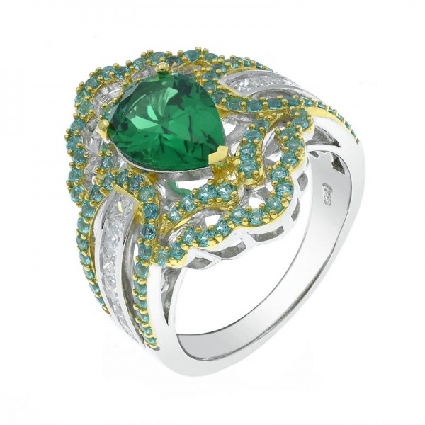 925 prata esterlina brilhando anel nano verde 