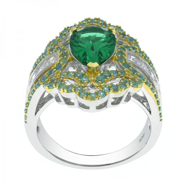925 prata esterlina brilhando anel nano verde 