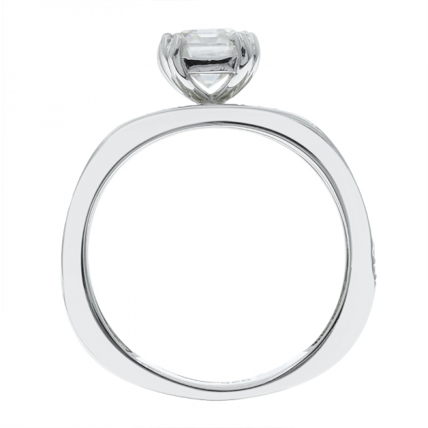 925 prata requintado solitaire anel cz branco 
