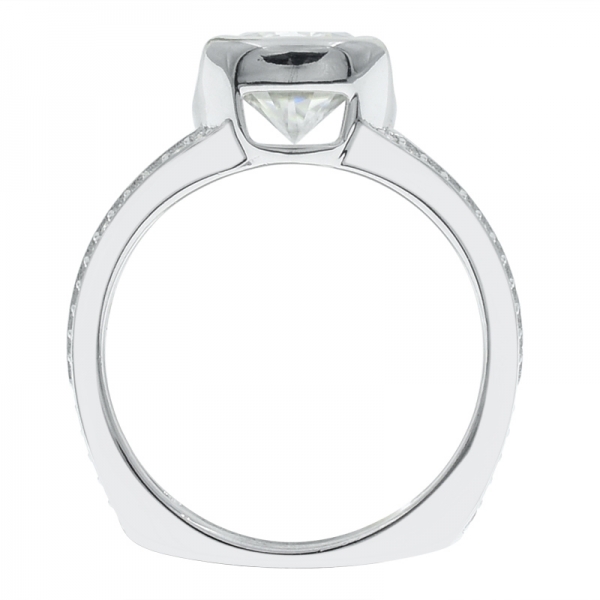 925 prata solitário fabuloso anel cz branco 