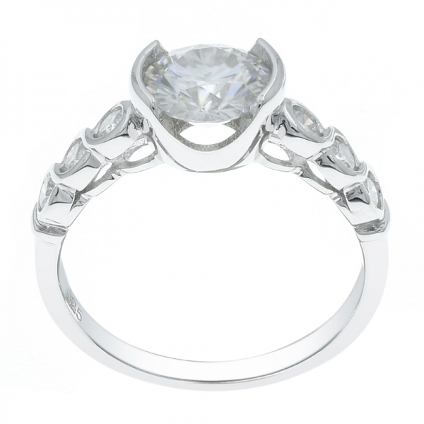 Prata esterlina 925 enchanting anel cz branco 