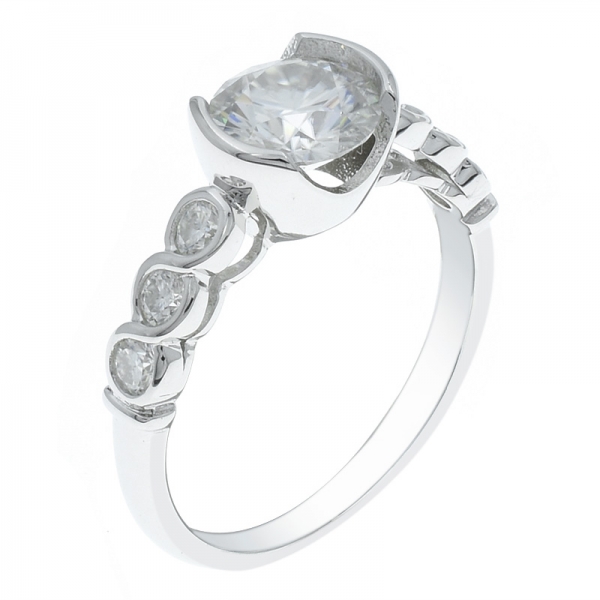 Prata esterlina 925 enchanting anel cz branco 