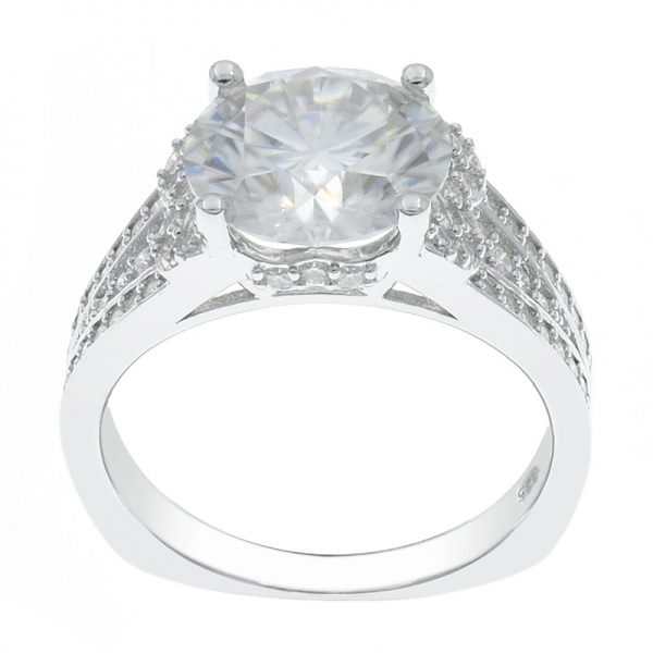 925 prata deslumbrante cz branco senhoras anel 