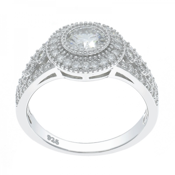 ródio vintage chapeado anel de prata 925 para as mulheres 