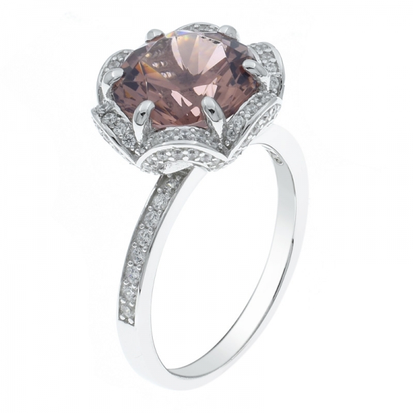 925 prata esterlina anel de paraiba floral ornamentado 