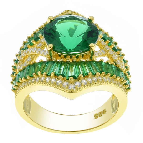 Atacado 925 prata esterlina anel de jóias nano verde 
