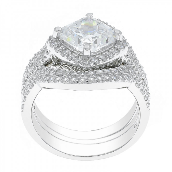 china 925 prata esterlina anel de jóias cz branco 