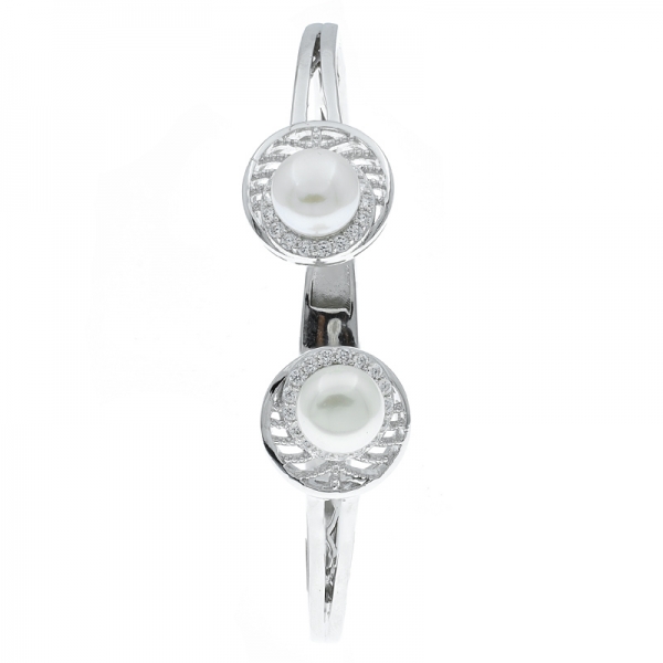china 925 sterling silver pearl pulseira aberta 