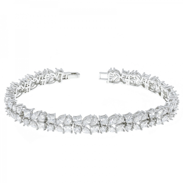 925 prata clássico branco cz jóias pulseira para senhoras 