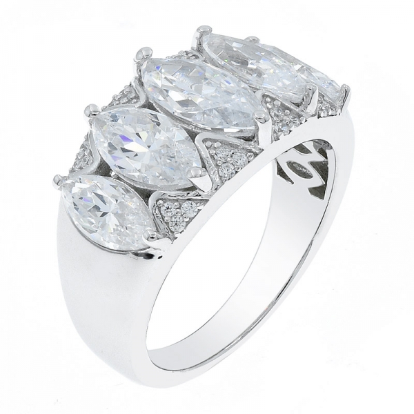 moda moderna 925 prata esterlina cinco anel de pedra para senhoras 