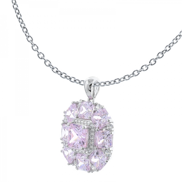 china 925 prata esterlina diamante rosa cz pingente 