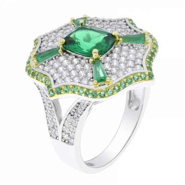moda moderna 925 prata esterlina anel de jóias nano verde 