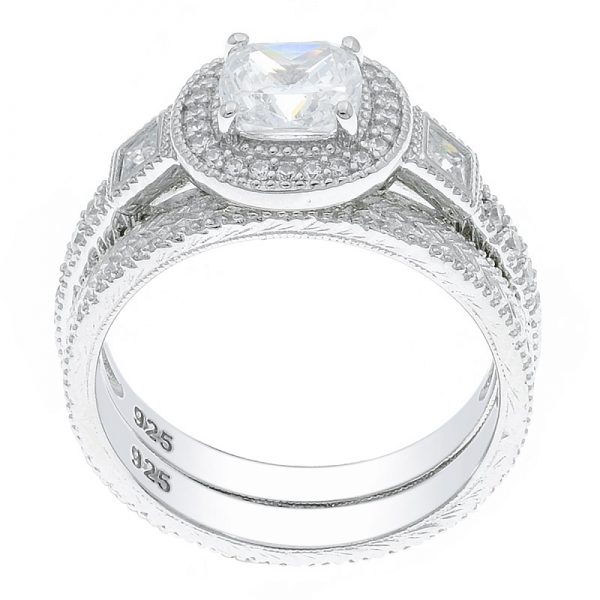 925 sterling silver bridal ring set jóias 