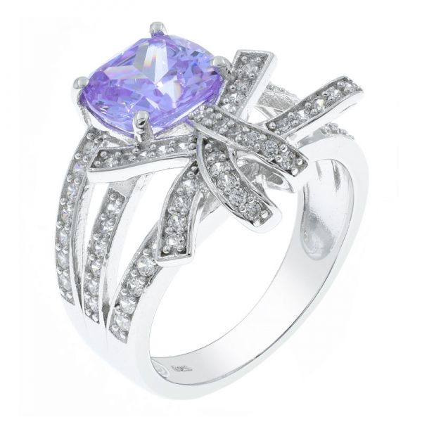 senhoras encantadoras 925 anel de bowknot de prata esterlina jóias 