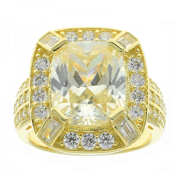 fantasia artesanal 925 anel de prata esterlina com diamante amarelo cz 