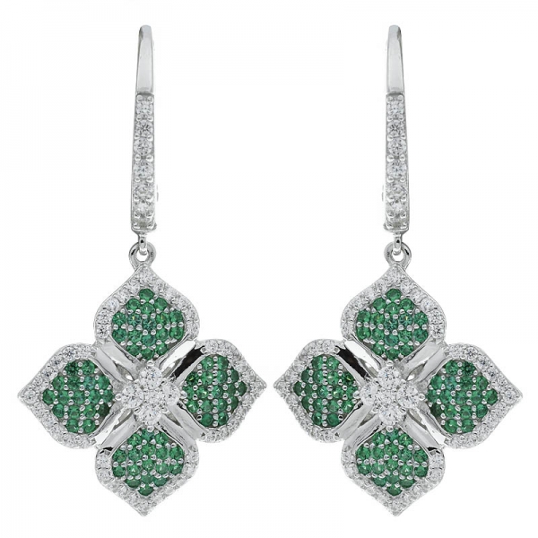 925 sterling silver verde nano trevo brincos de jóias 