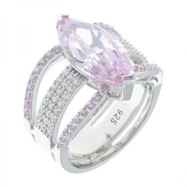 925 sterling silver marquise diamante rosa cz anel de jóias 