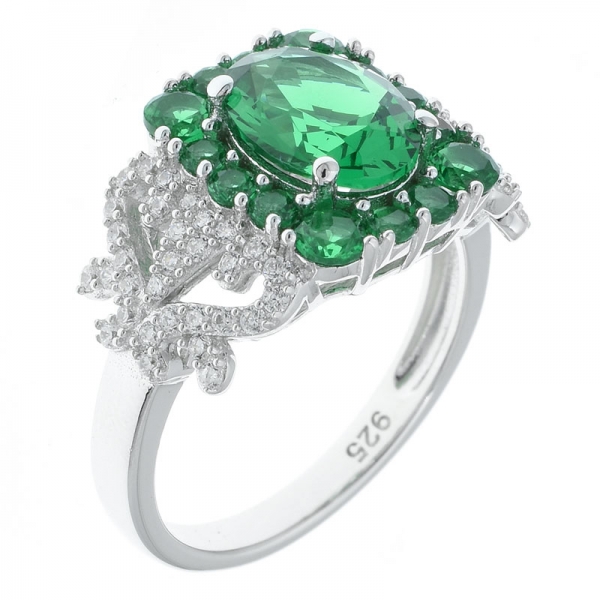 925 prata esterlina verde nano anel de renda jóias 