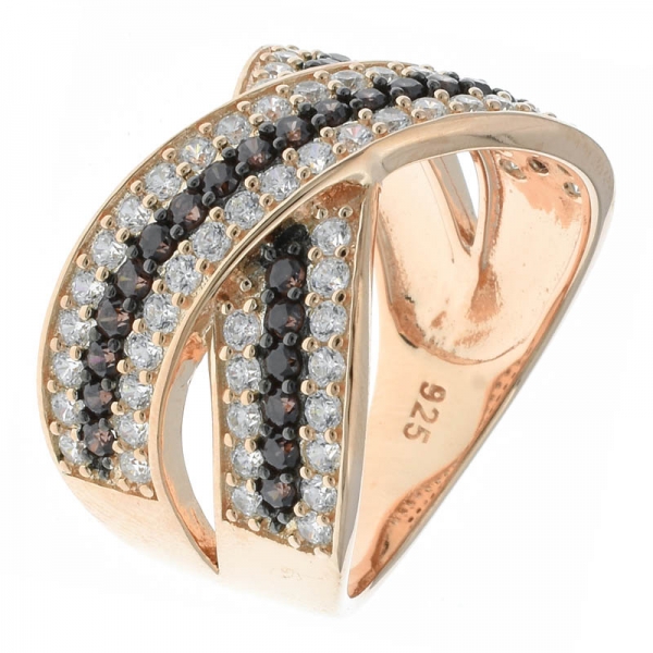 925 prata esterlina criss cross anel de jóias com nano azul 