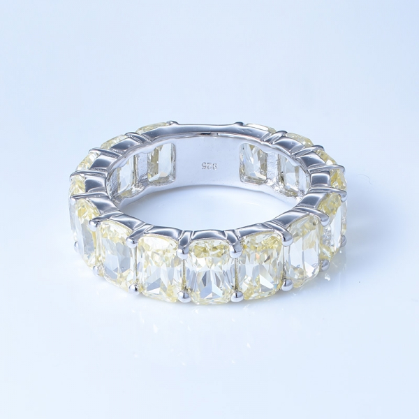 Anel da jóia da eternidade da prata 925 esterlina com diamante amarelo cz 
