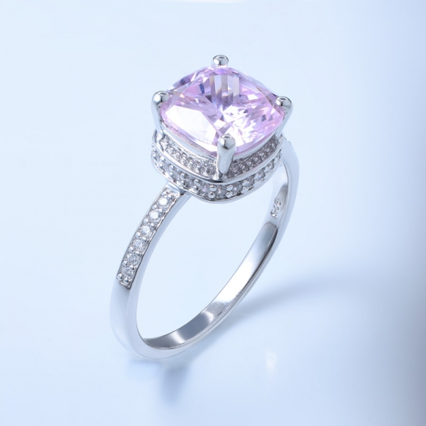 925 sterling silver solitaire diamante rosa conjunto de jóias 