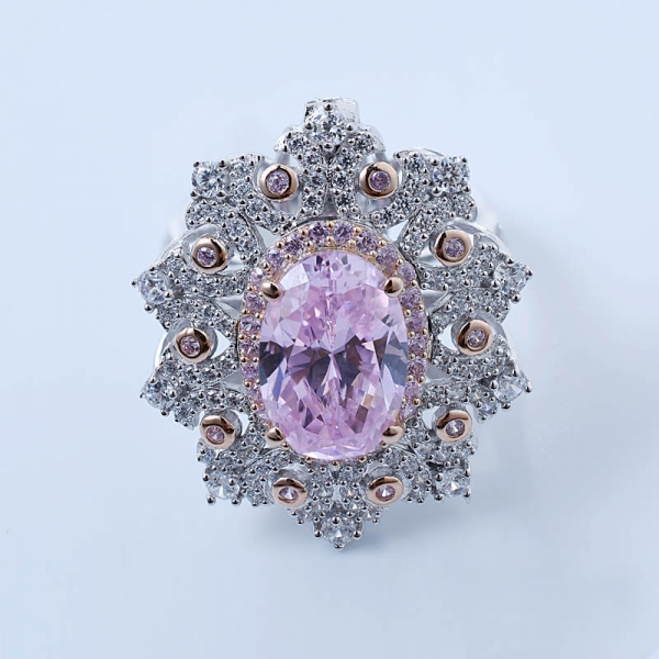 925 sterling silver snow flake diamante conjunto de jóias rosa 