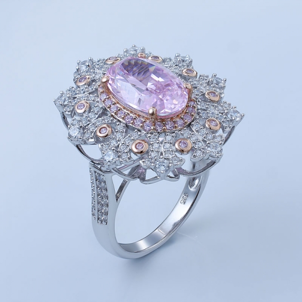 925 sterling silver snow flake diamante conjunto de jóias rosa 