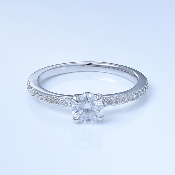 925 prata esterlina pavimentar anel de noivado para as mulheres 