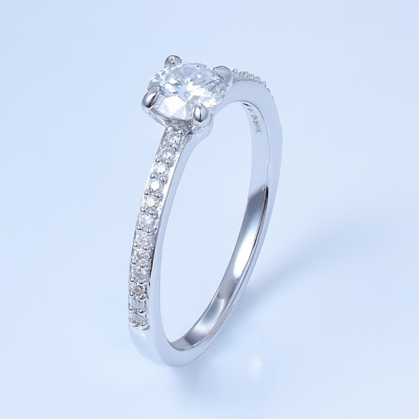 925 prata esterlina pavimentar anel de noivado para as mulheres 