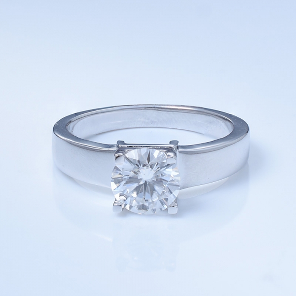 anel de casamento do solitaire da prata esterlina do vintage 925 